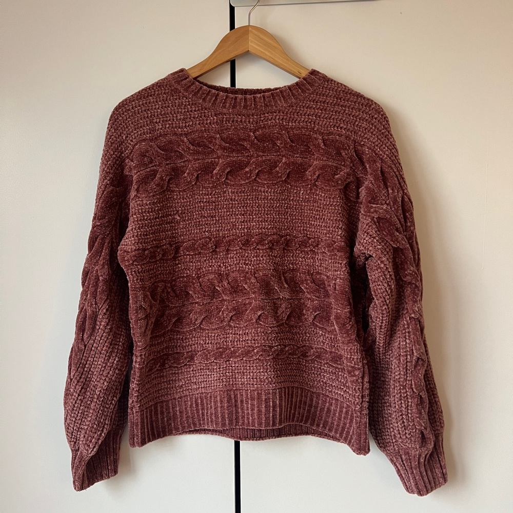 Dusty rose chenille sweater